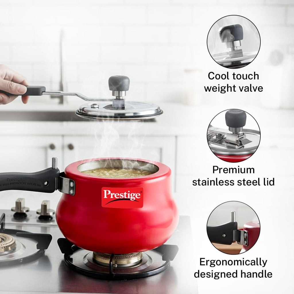 Prestige Nakshatra Duo Plus Svachh Aluminium Spillage Control Pressure Cooker
