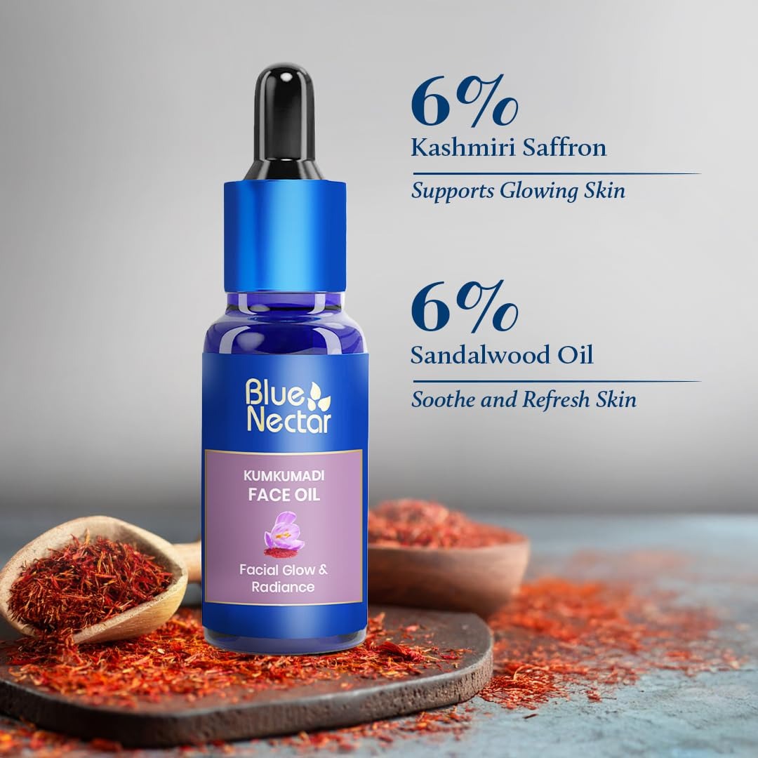 Blue Nectar Kumkumadi Tailam Skin Brightening Face Oil for Glowing Skin - 30 ml