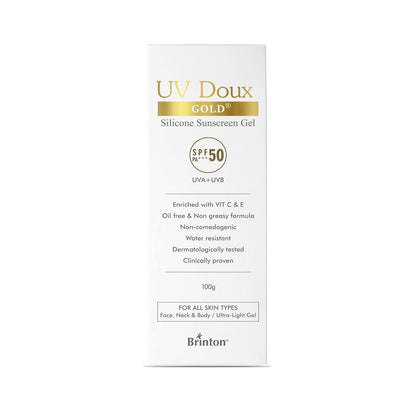 Brinton UV Doux Gold Silicone Sunscreen Gel SPF 50 PA+++, UVA/UVB protection With Vitamin C & E