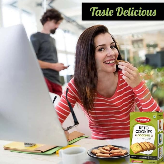 Diabexy NutroActive Keto Coconut Cookies, Gluten Free - 200 gms