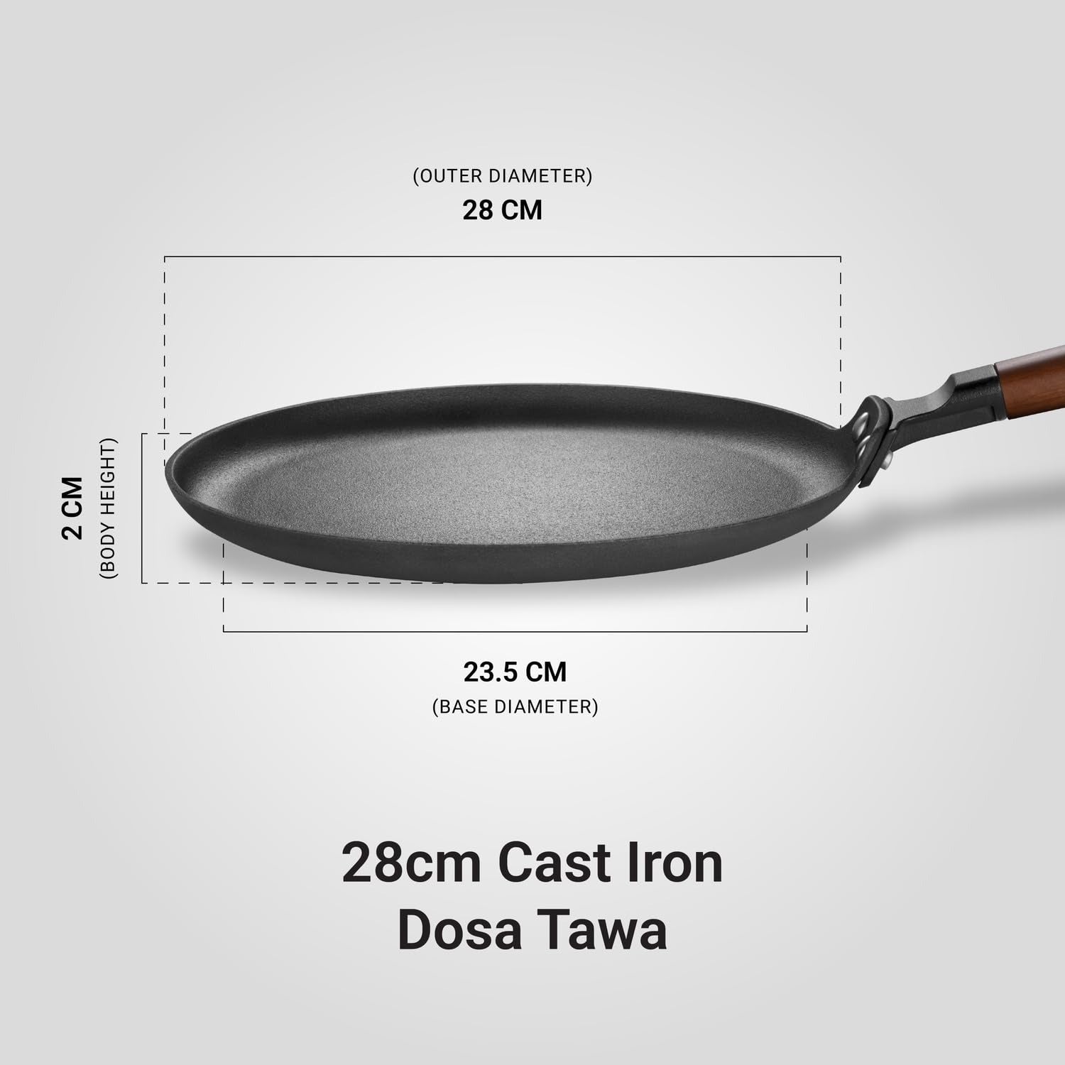 Stahl Blacksmith Signature Dosa Tawa Cast Iron Pre-Seasoned