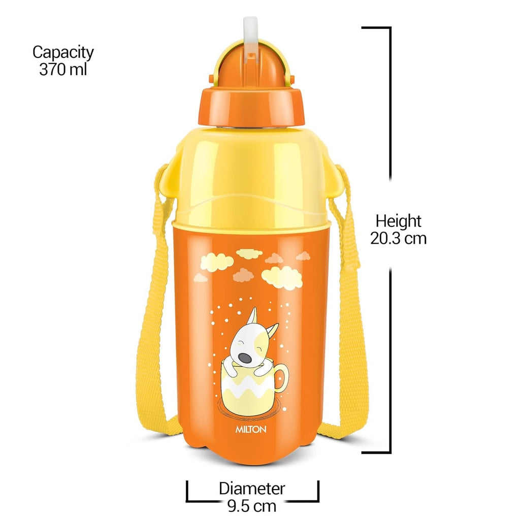 Milton Kool Trendy Plastic Insulated Water Bottle with Straw for Kids 370ml