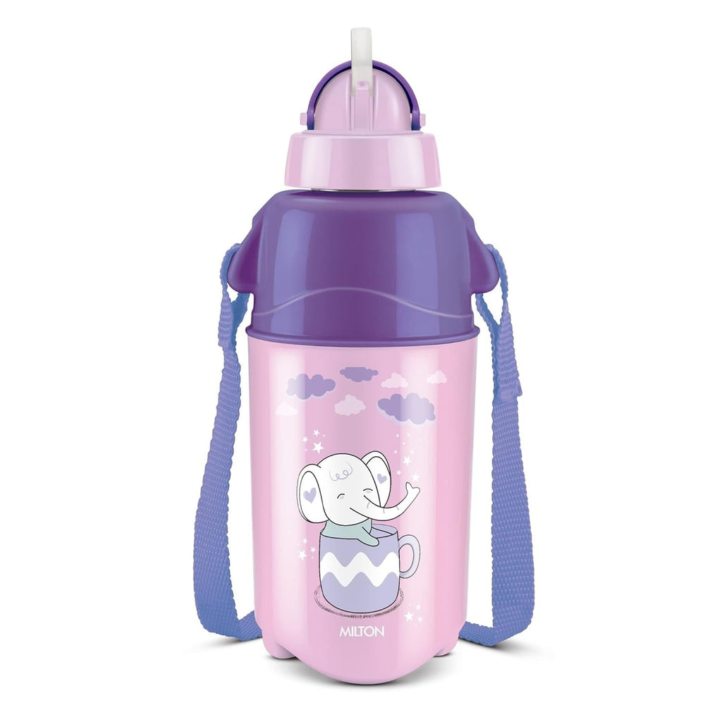 Milton Kool Trendy Plastic Insulated Water Bottle with Straw for Kids 370ml