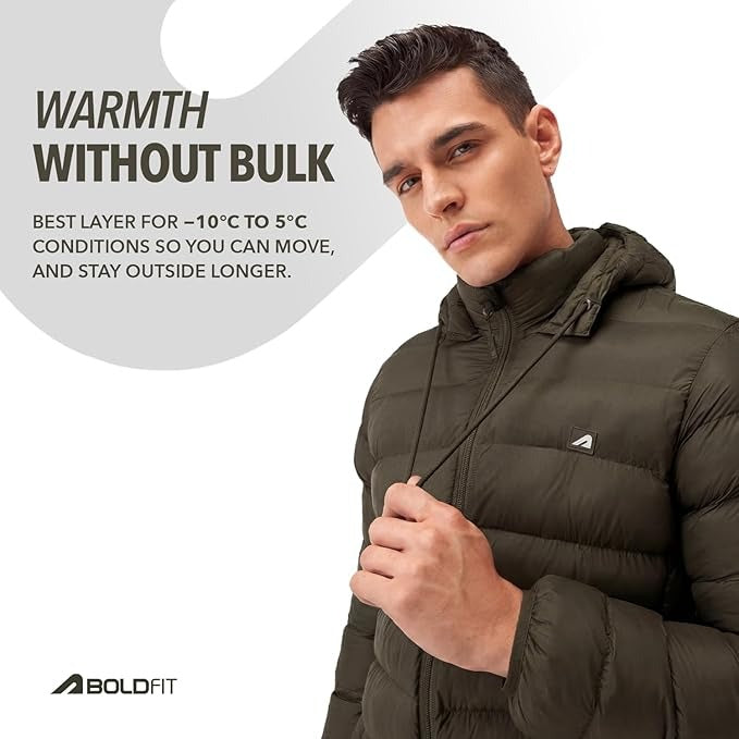 Boldfit Jacket For Men Winter Wear Nylon Winter Standard Length Jacket
