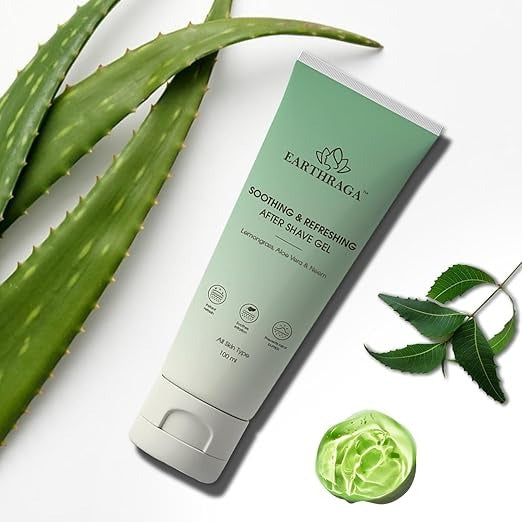 Earthraga Lemongrass Mint Essential Oils Moisturizing After Shave Gel - 100 ml