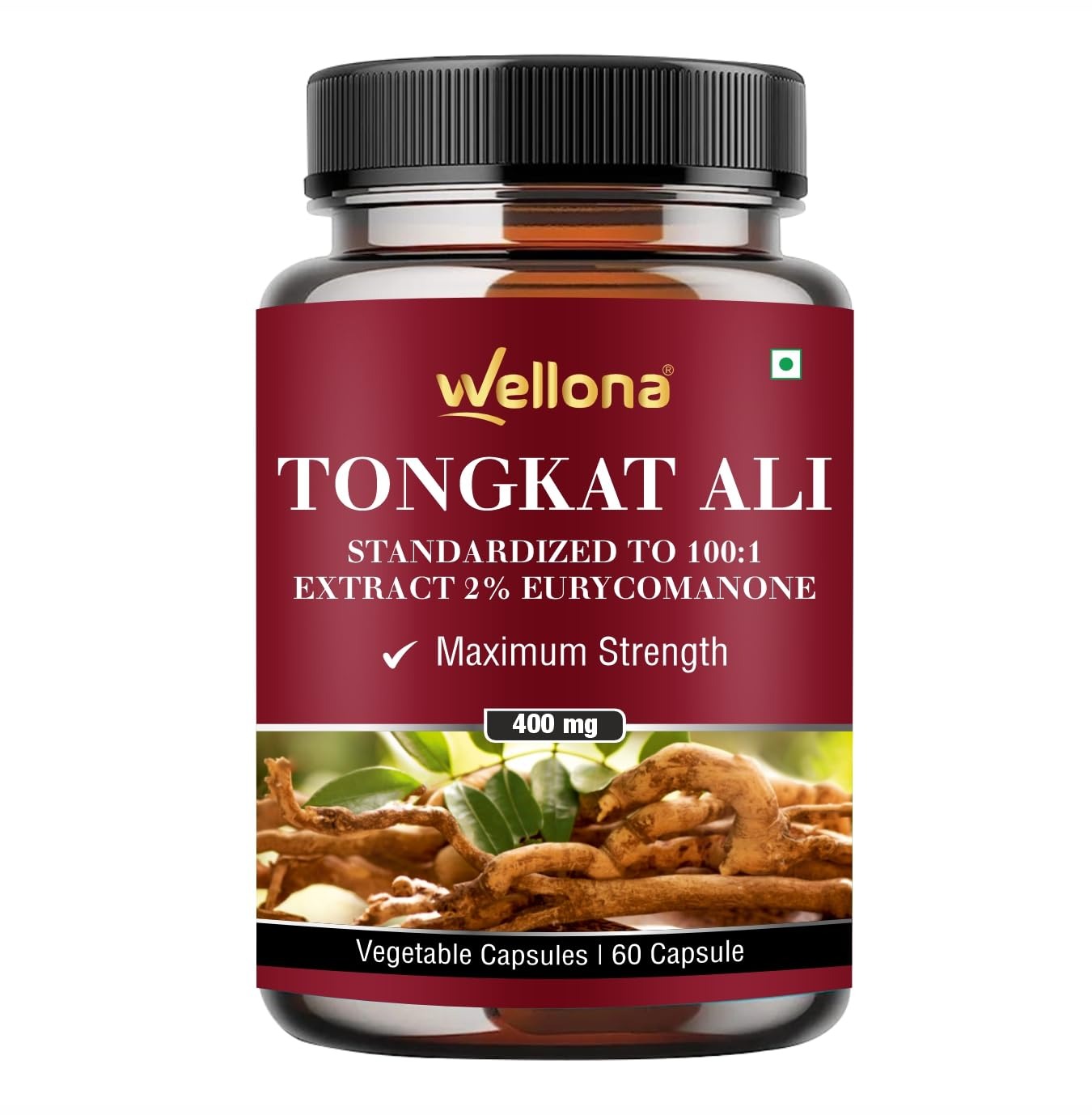 Wellona Tongkat Ali Longjack Root Extract Herbal Supplement For Men - 60 caps