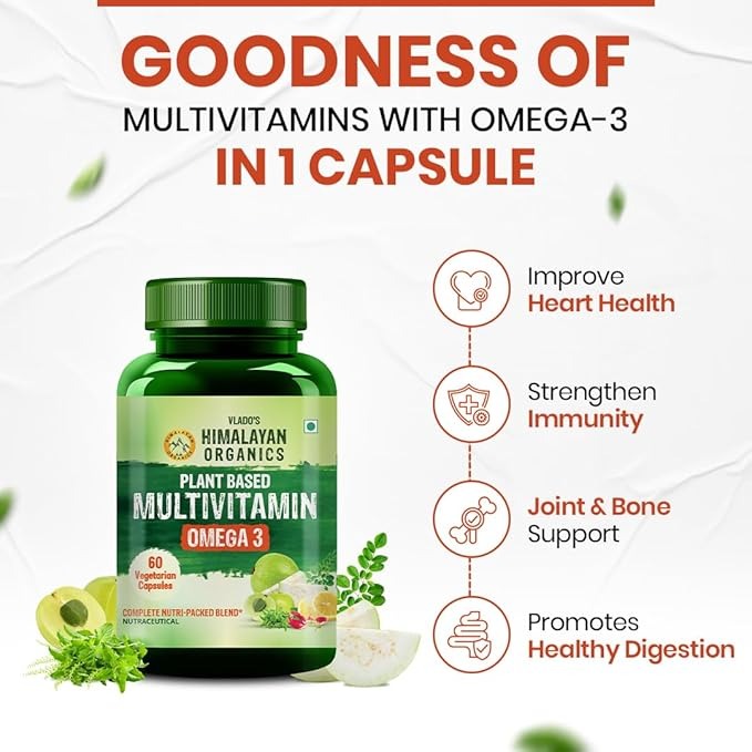 Himalayan Organics Vegan Omega 3 Vegetarian Capsules - 90 Tabs
