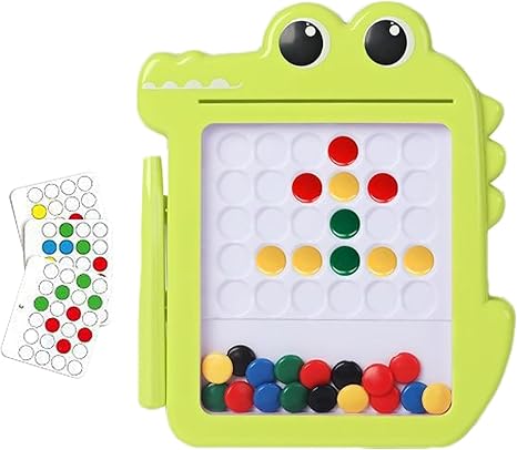 Lefan Magnetic Drawing Board for Kids, Magnetic Drawing Board for Doodling, Cute Crocodile Bead Children's Pen Puzzle, Early Education Toys-Pack of 1 pcs