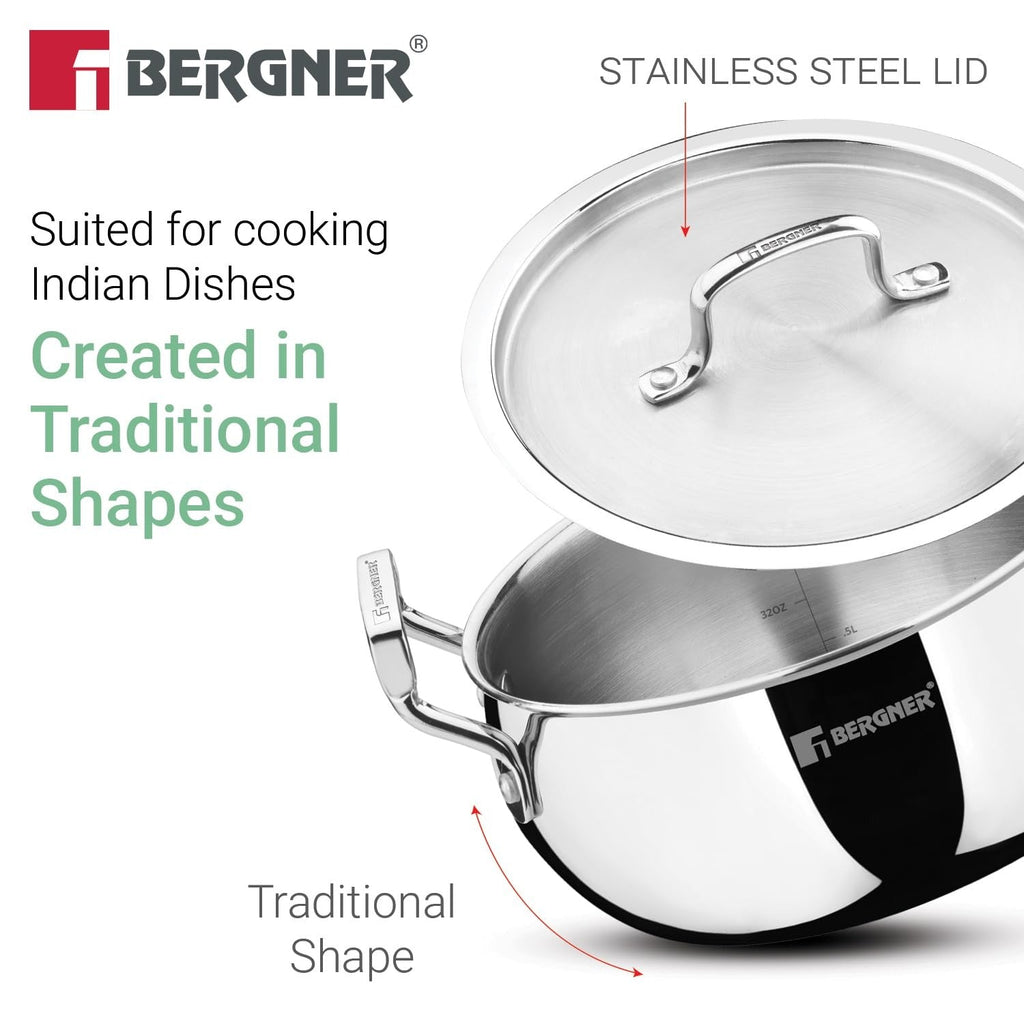 Bergner Tripro 20cm Tri-Ply Casserole (BGIN-661)