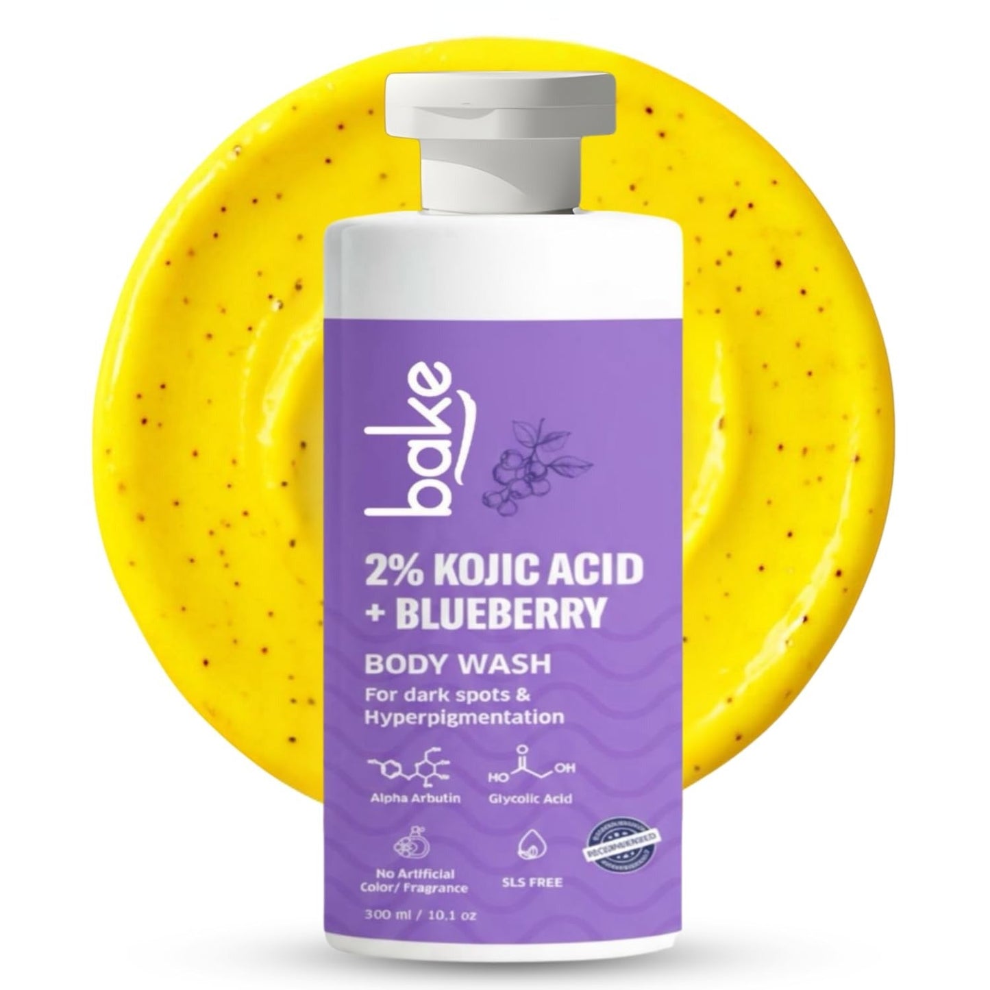 Bake 2% Kojic Acid Brightening Body Wash with Glycolic Acid & Alpha Arbutin - 250 ml