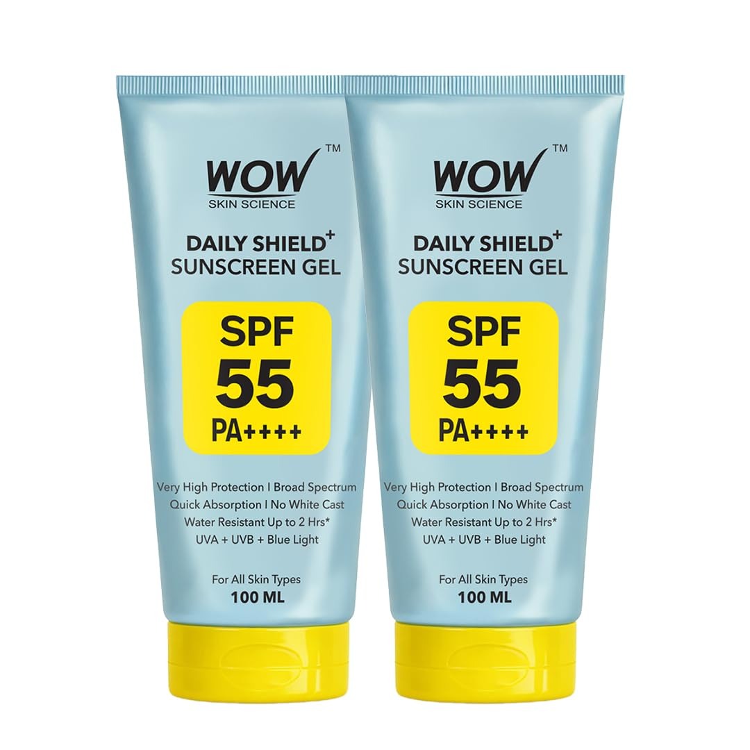 WOW Skin Science Daily Shield+ Sunscreen Gel SPF 55 PA++++ - 100 ml