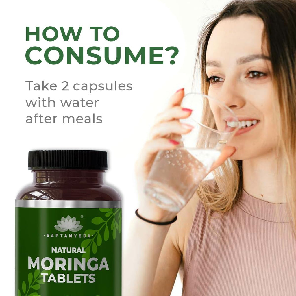 Saptamveda Organic Moringa Tablets - 120 tabs