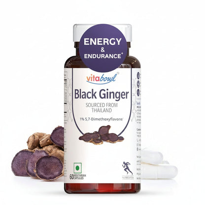 Vitabowl Black-Ginger Testo Booster 700mg Capsules - 60 Veg Caps (Pack of 2)