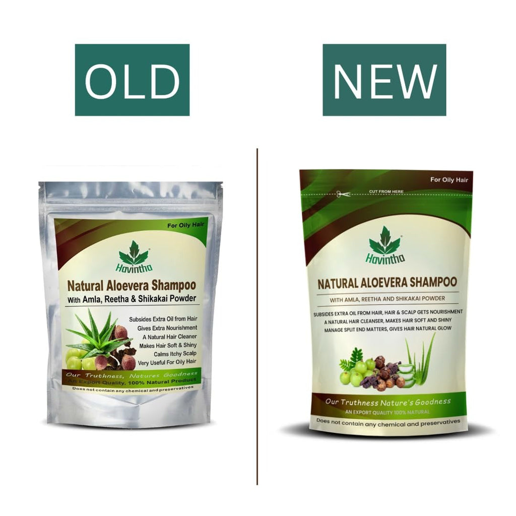 Havintha Natural Amla Reetha Shikakai and Aloevera Powder Shampoo for Oily Hair - 277 gms