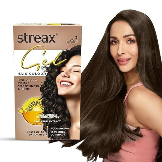 Streax Gel Hair Colour Dark Brown 3 - 150 ml