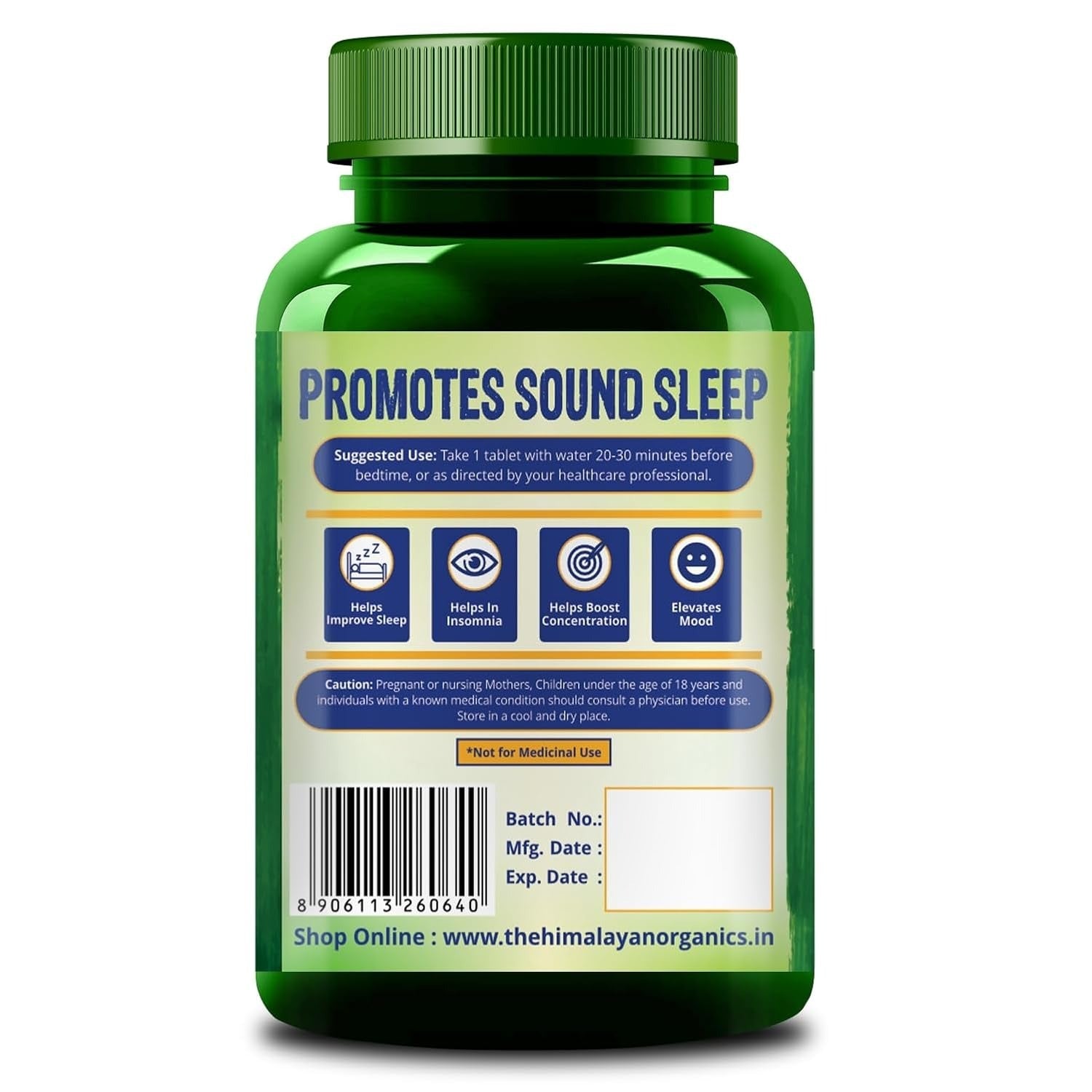 Himalayan Organics Melatonin 10 mg Vegetarian Tablets