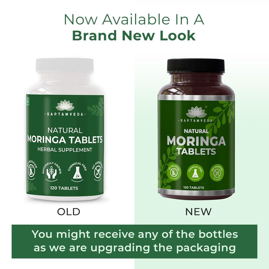 Saptamveda Organic Moringa Tablets - 120 tabs