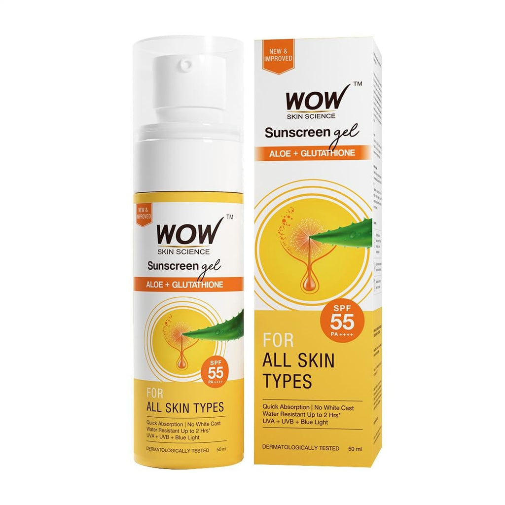 Wow Skin Science Sunscreen Gel For All Skin Types SPF 55 PA++++ - 50 ml