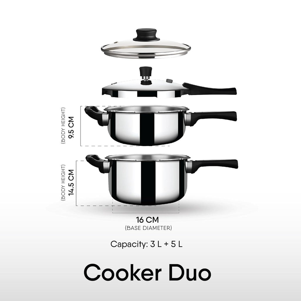 Stahl Cooker Duo Pressure Cooker Set 3L + 5L
