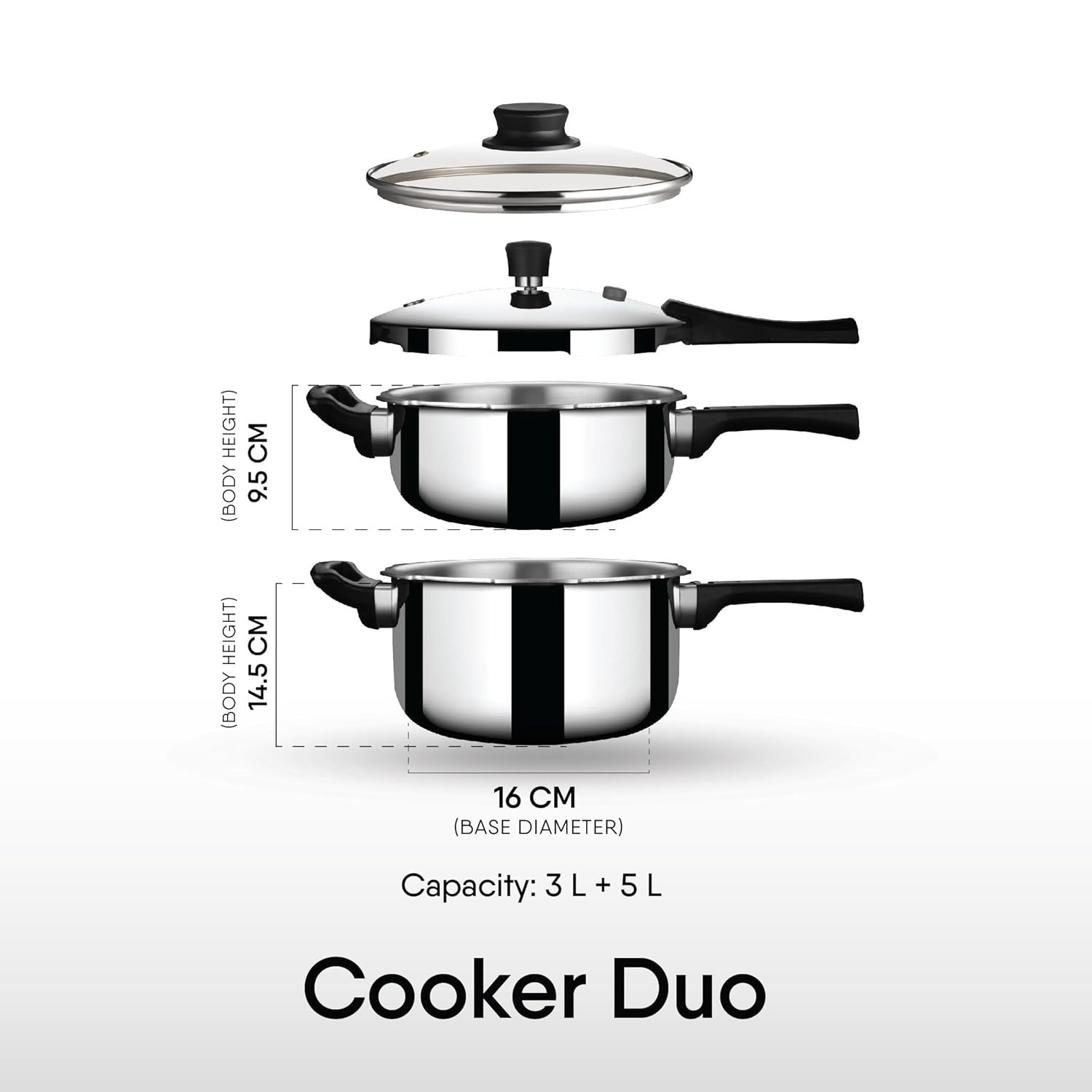 Stahl Cooker Duo Pressure Cooker Set 3L + 5L