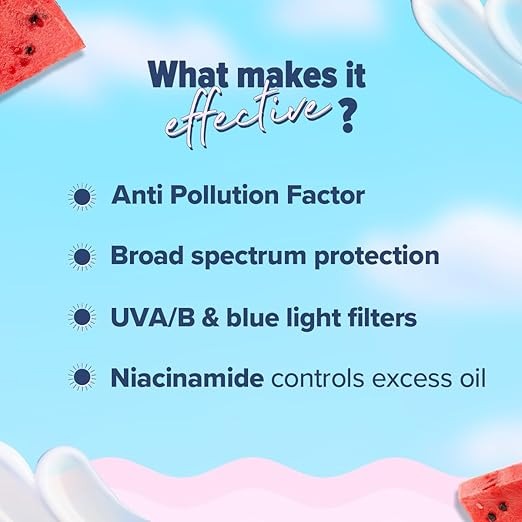 Aqualogica Radiance+ Dewy Sunscreen with Watermelon & Niacinamide with SPF 50 & PA++++ - 50 gms