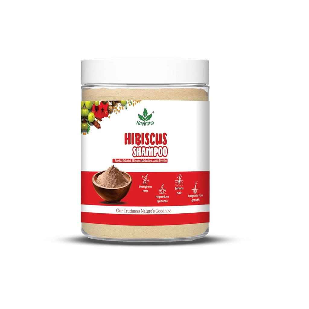 Havintha Natural Amla Reetha Shikakai Methidana And Hibiscus Powder Shampoo - 227 gms