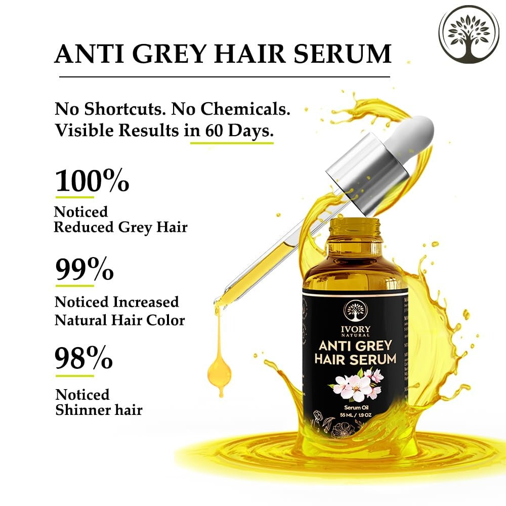 Ivory Natural Anti Grey Hair Serum Oil - 55 ml
