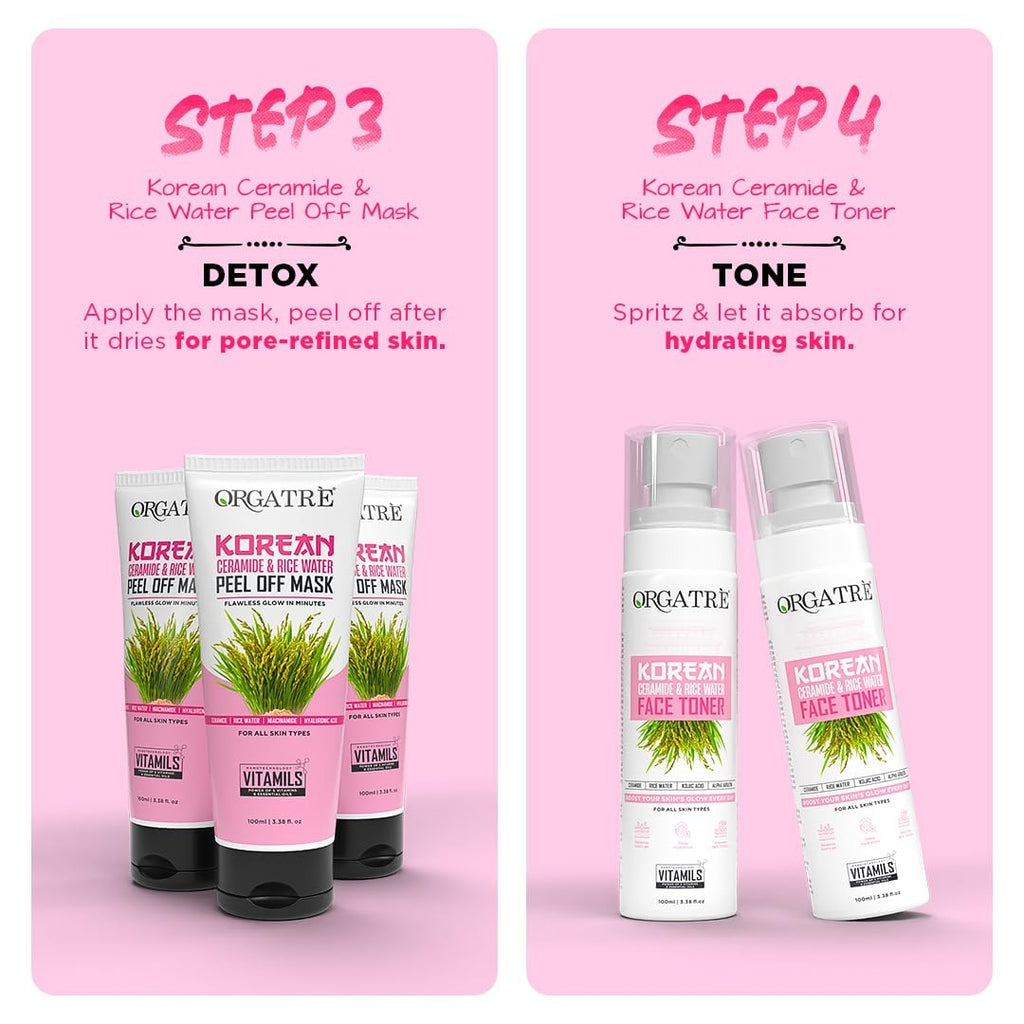 Orgatre Korean Rice & Ceramide 7-Step Skincare Gift Set