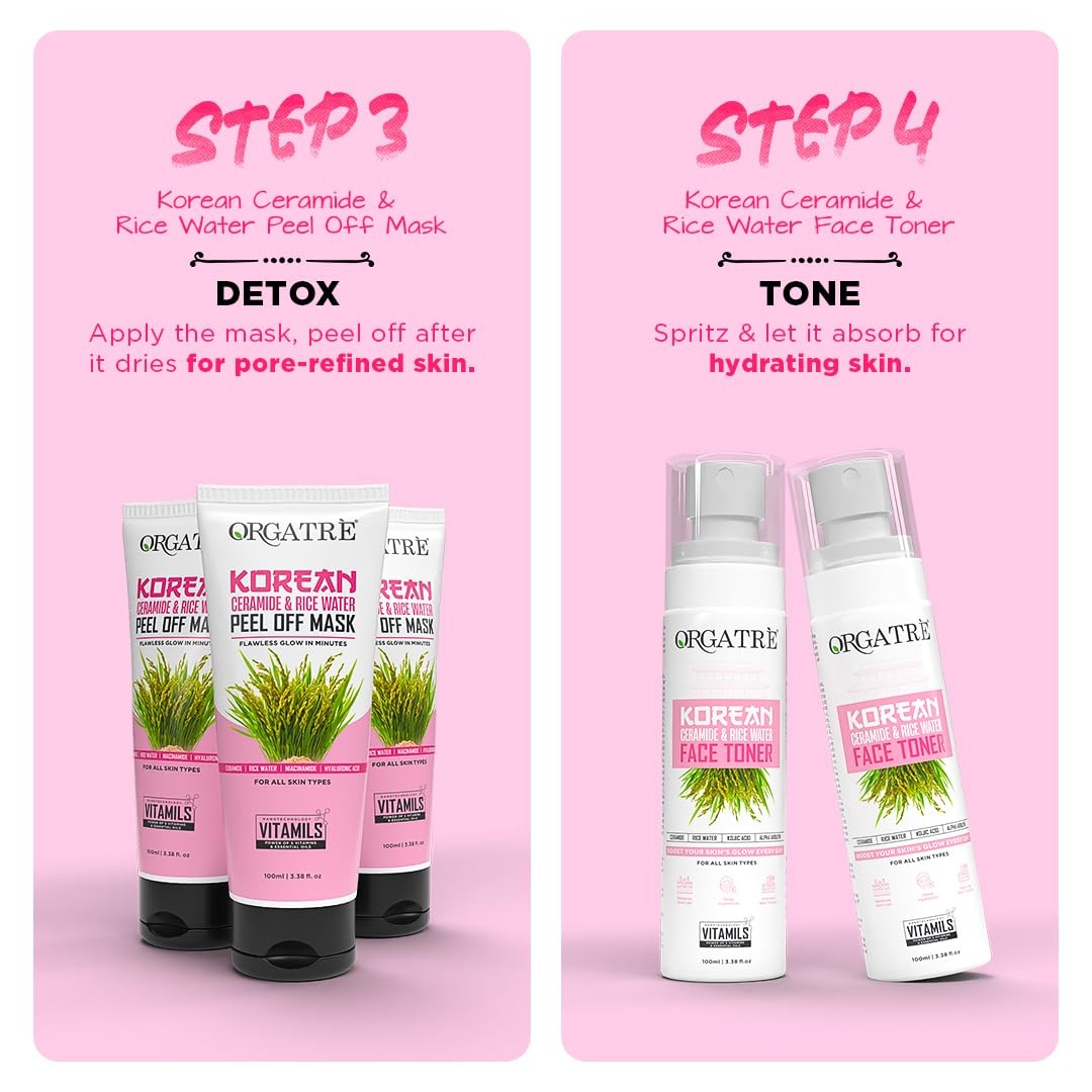 Orgatre Korean Rice & Ceramide 7-Step Skincare Gift Set