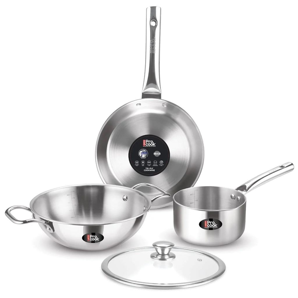 Milton ProCook Triply 4 Pcs Induction Cookware Set
