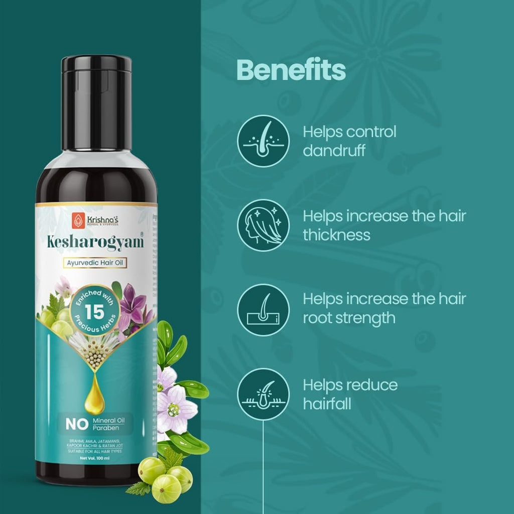 Krishna's Herbal & Ayurveda Kesharogyam Hair Oil - 100 ml