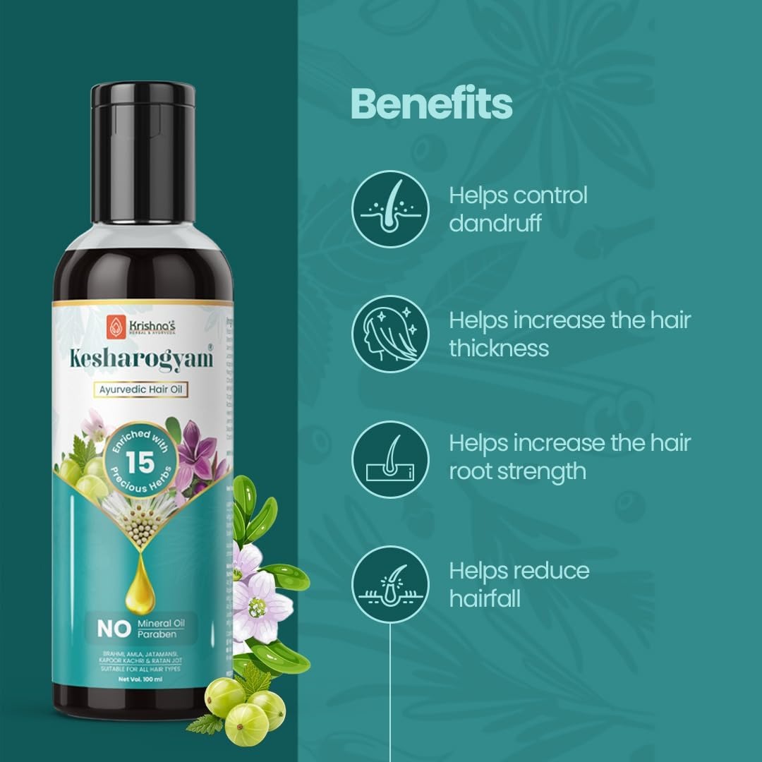 Krishna's Herbal & Ayurveda Kesharogyam Hair Oil - 100 ml