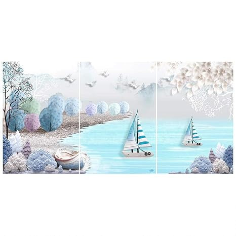 Rangoli MDF 3 Pcs Wall Poster 12x18 Inch Decorative Wall Art P-2 Design-14