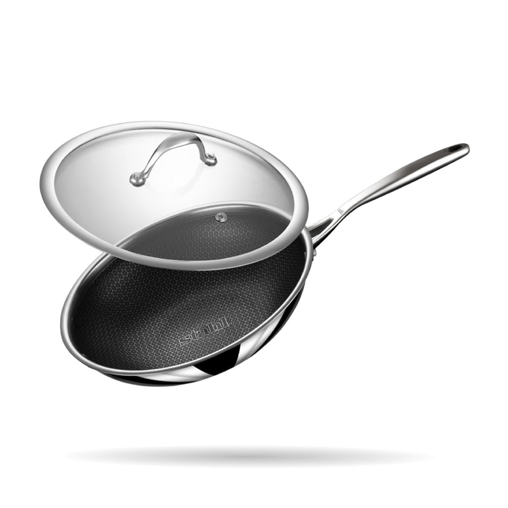 Stahl Deep Fry Pan Triply Artisan Hybrid Series