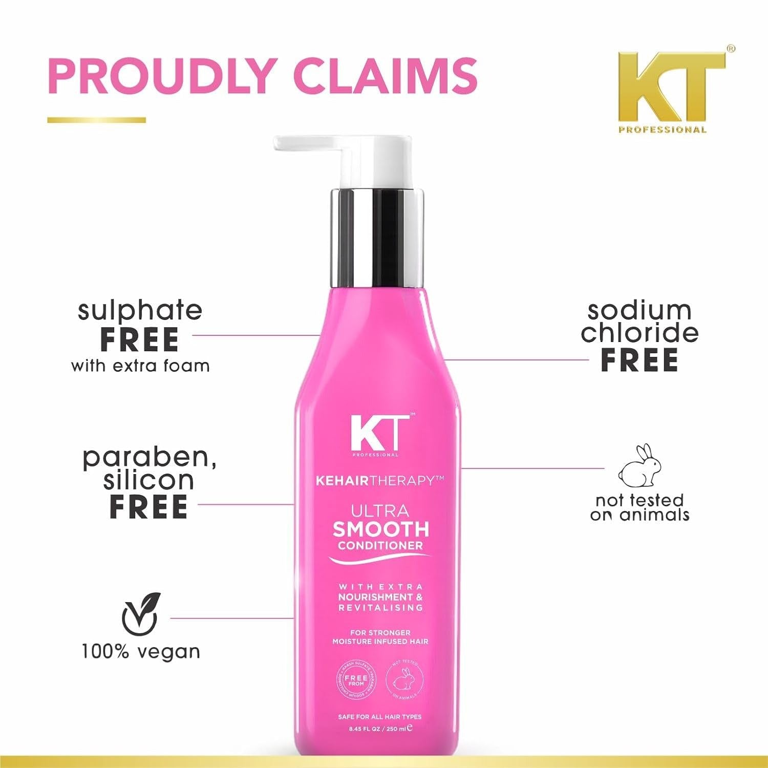 KT Professsional Keratin Protein Ultra Smooth Shampoo Extra Nourishment & Moisturization - 250 ml