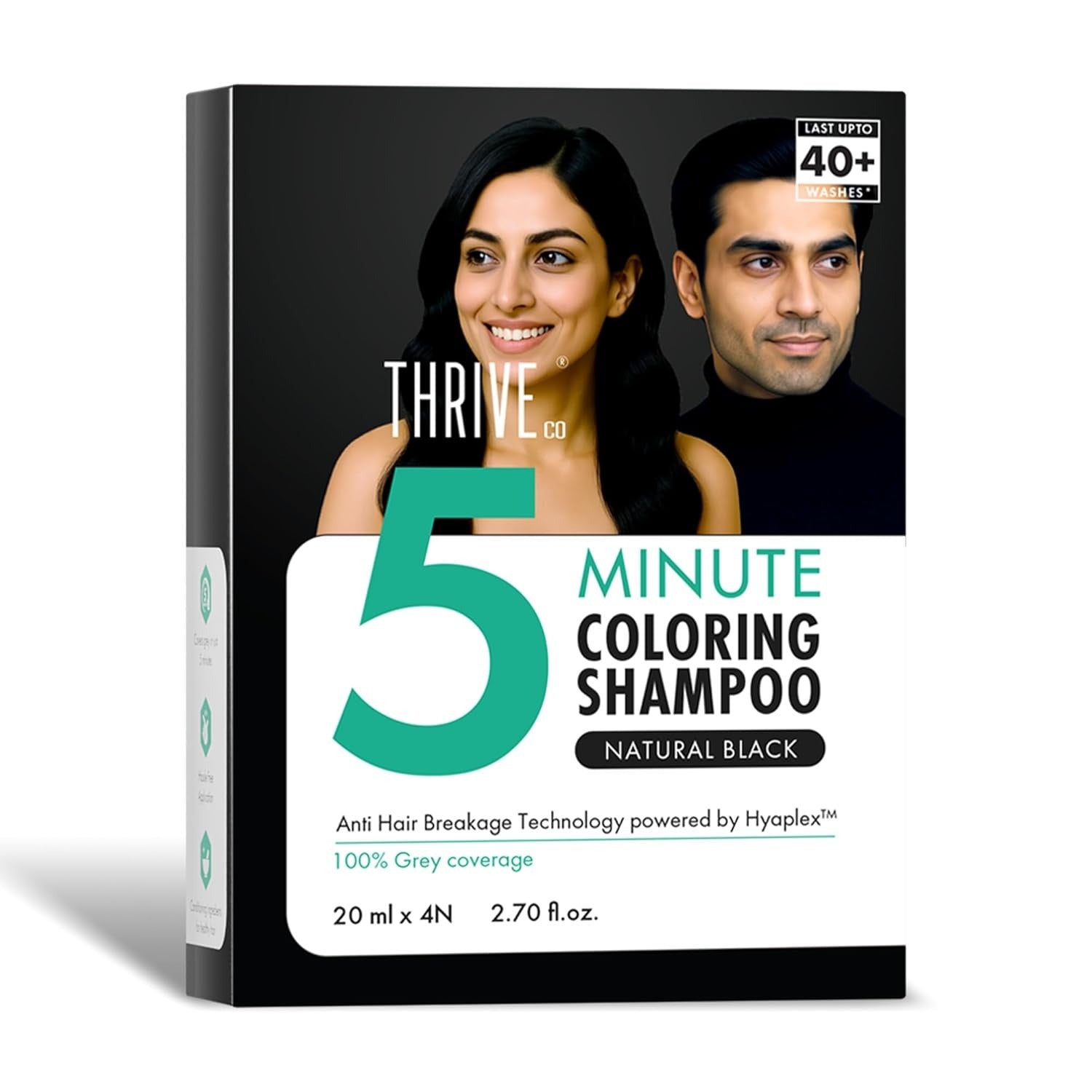 ThriveCo Hair Coloring Shampoo Natural Black - 20 gms