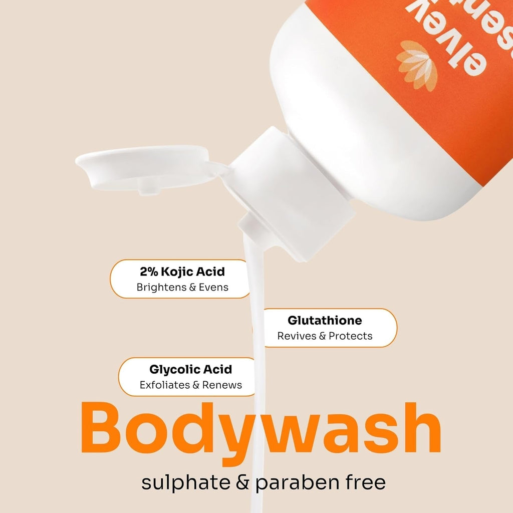 Elvey Essentials Glo 2% Kojic Acid Brightening & De Tan Body Wash - 200 ml