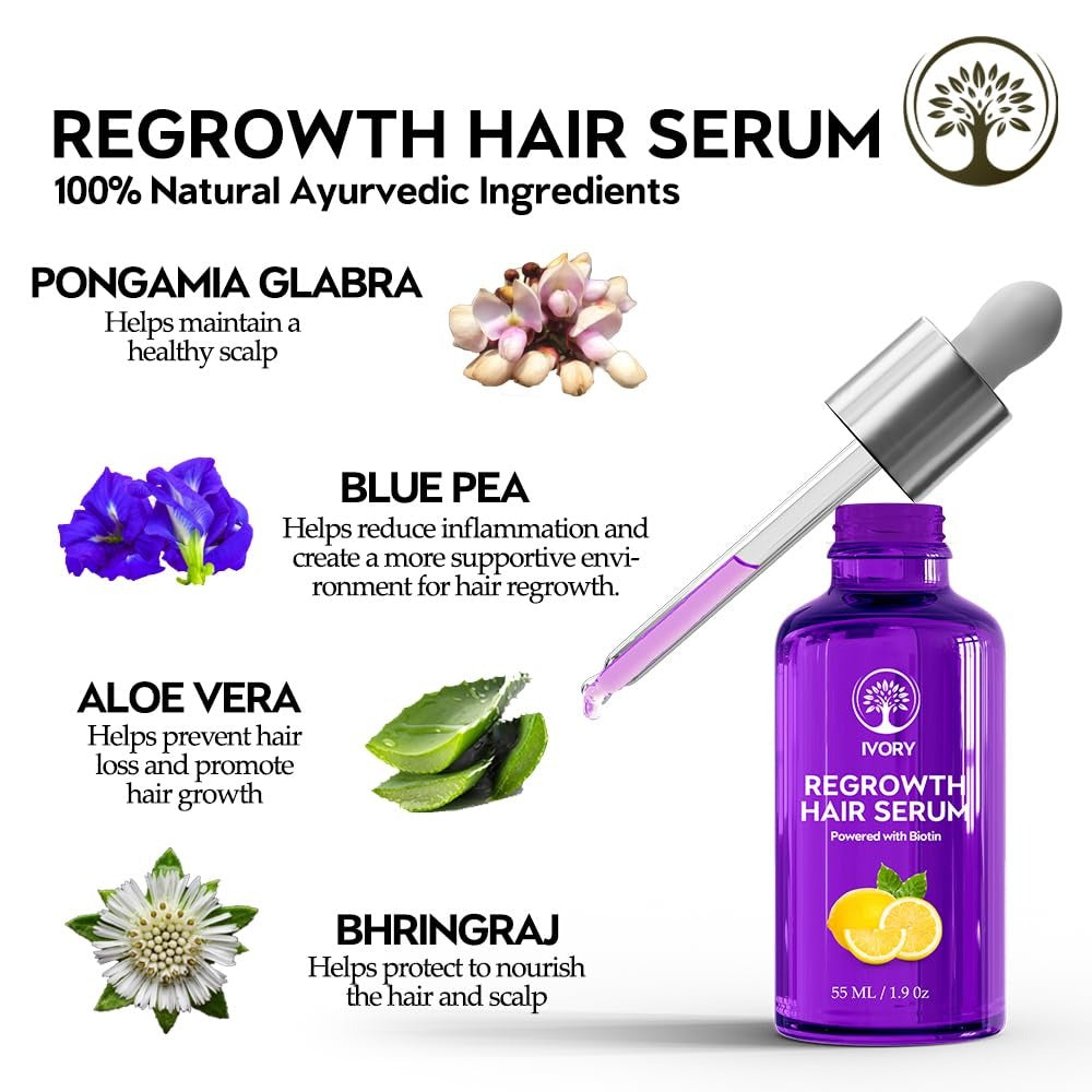 Ivory Natural Regrowth Hair Serum - 55 ml