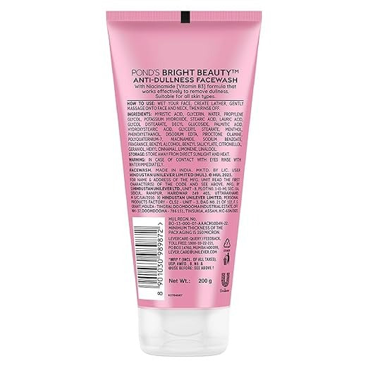 Ponds Bright Beauty Spotless Glow Facewash with Vitamin B3 - 150 gms