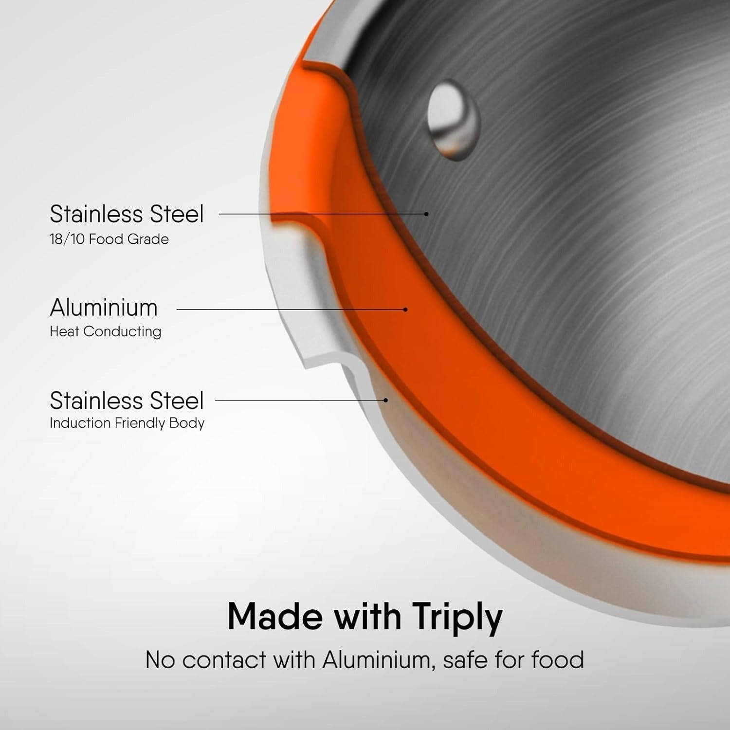 Stahl Artisan Fry Pan 20cm Triply Stainless Steel