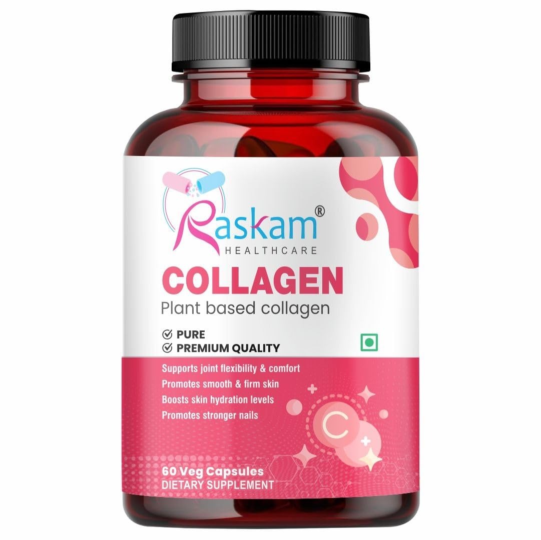 Raskam Plant Based Collagen- Anti-Aging Supplements For Women - 60 caps