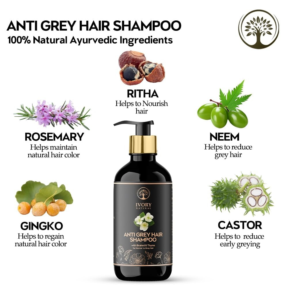 Ivory Natural Anti Grey Hair Shampoo - 200 ml