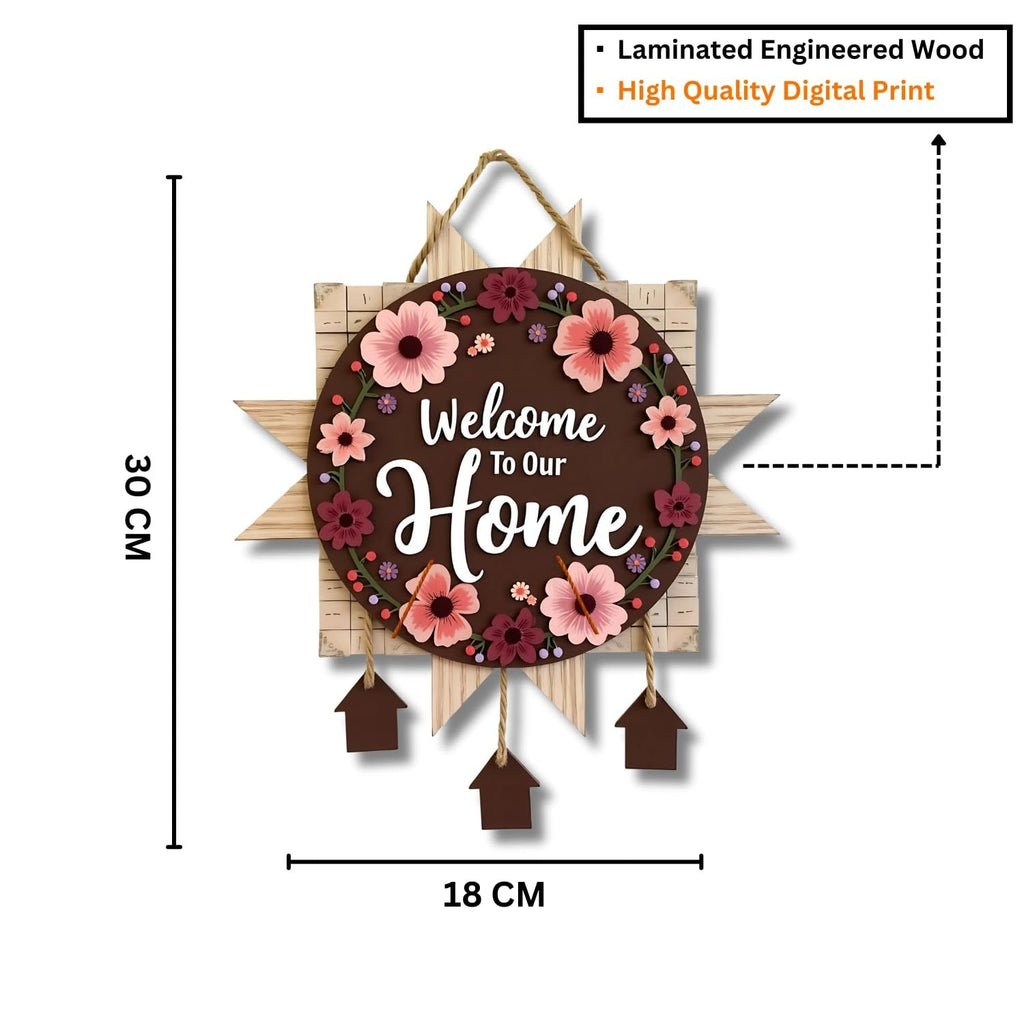 GiftOday Welcome To Our Home Wooden Wall Hanging Decoration Items Welcome To Our Home