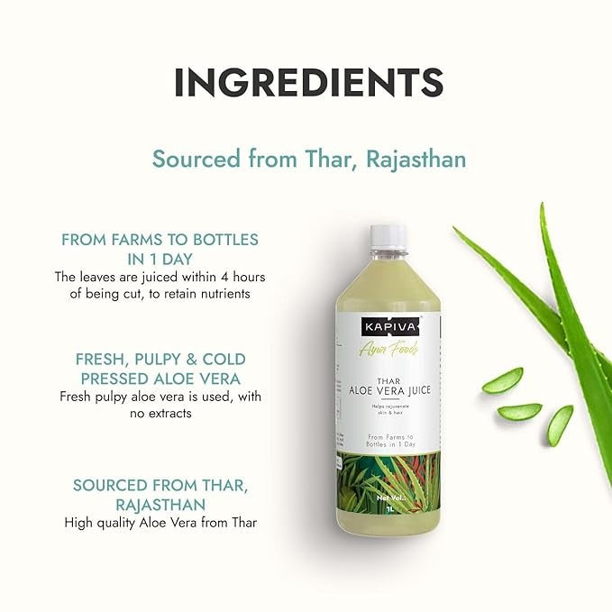 Kapiva Ayurveda Aloe Vera + Wheatgrass Juice