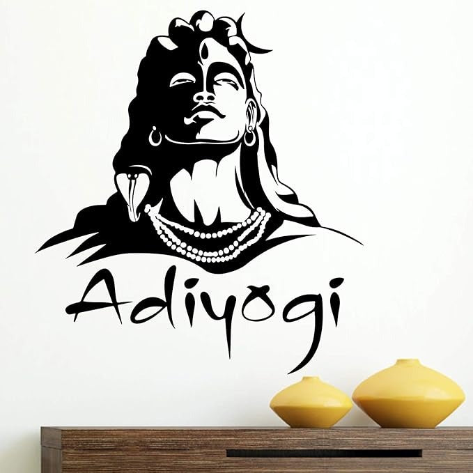 StickMe Adiyogi Siva Statue Wall Sticker -SM377 -Self-Adhesive