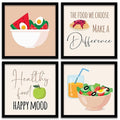 Kotart Photo Frames for Kitchen and Restaurant Wall Decoration The Food we eat  Set of 4 B