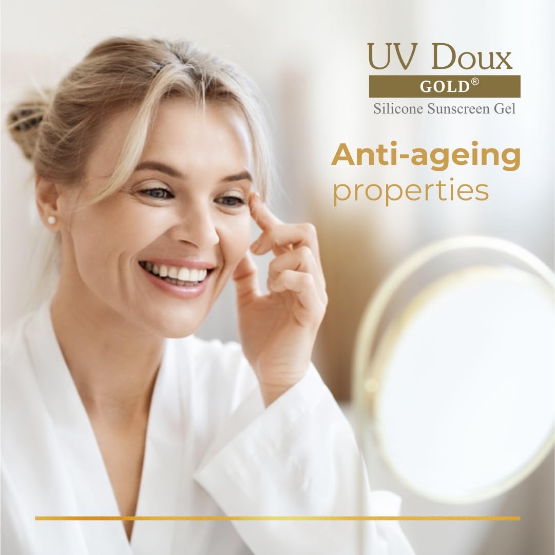Brinton UV Doux Gold Silicone Sunscreen Gel SPF 50 PA+++, UVA/UVB protection With Vitamin C & E