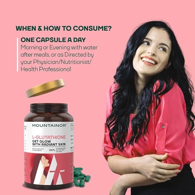 Mountainor L Glutathione 1000mg Capsules - 60 Caps