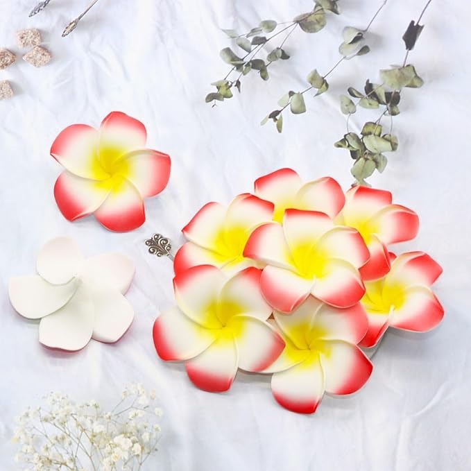 Artificial Fake Foam Hawaii Frangipani Floating Beach Champa Flowers