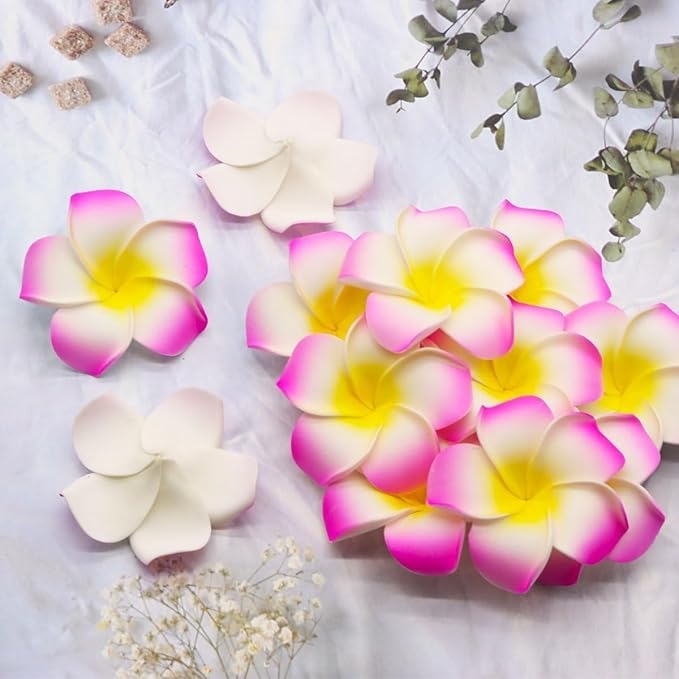 Artificial Fake Foam Hawaii Frangipani Floating Beach Champa Flowers